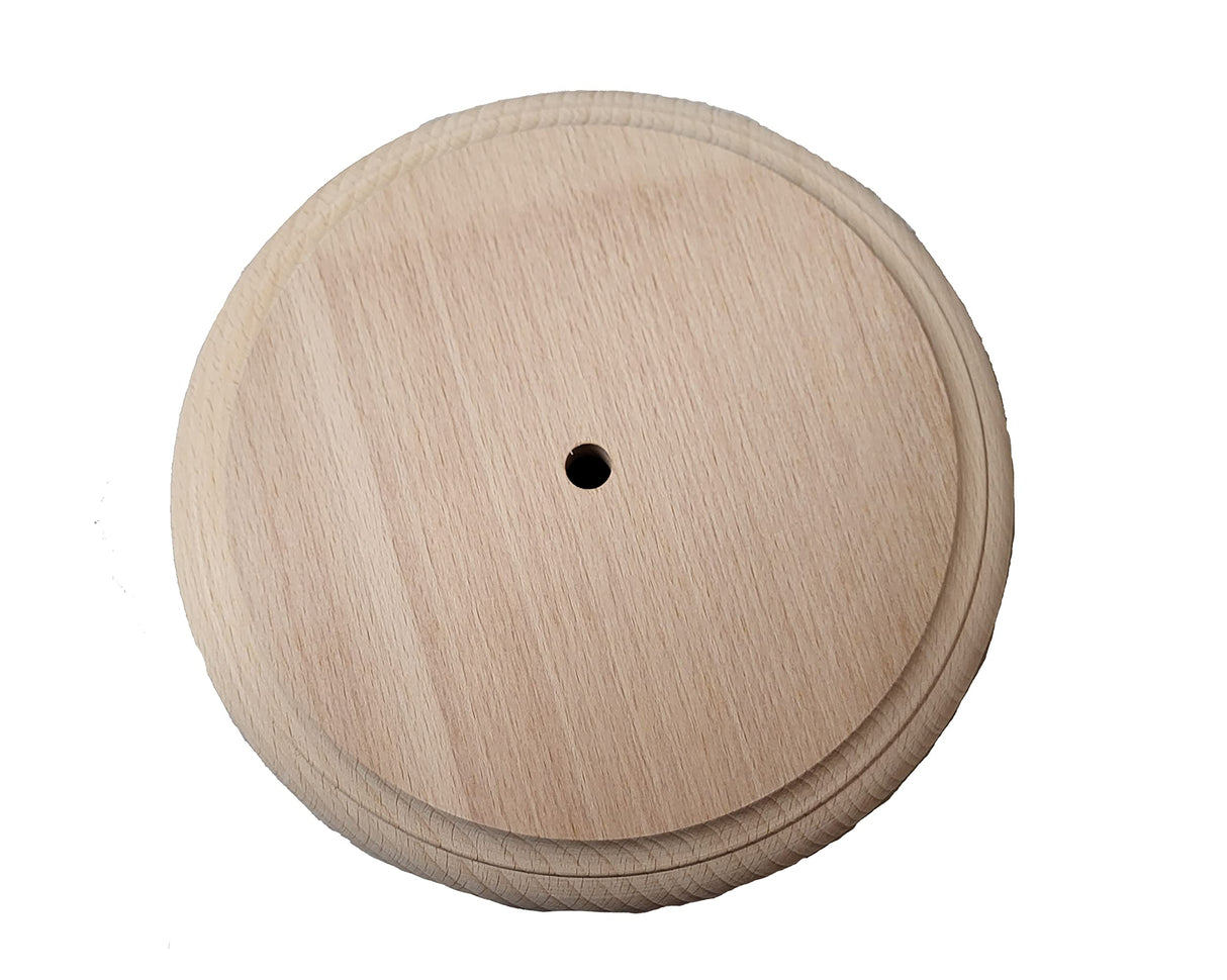 B&P Lamp® Modern Style Unfinished Wooden Lamp Base, 6 Inch Top by 7 1/2 Inch Bottom by 1 1/4 Inch Height B&P Lamp