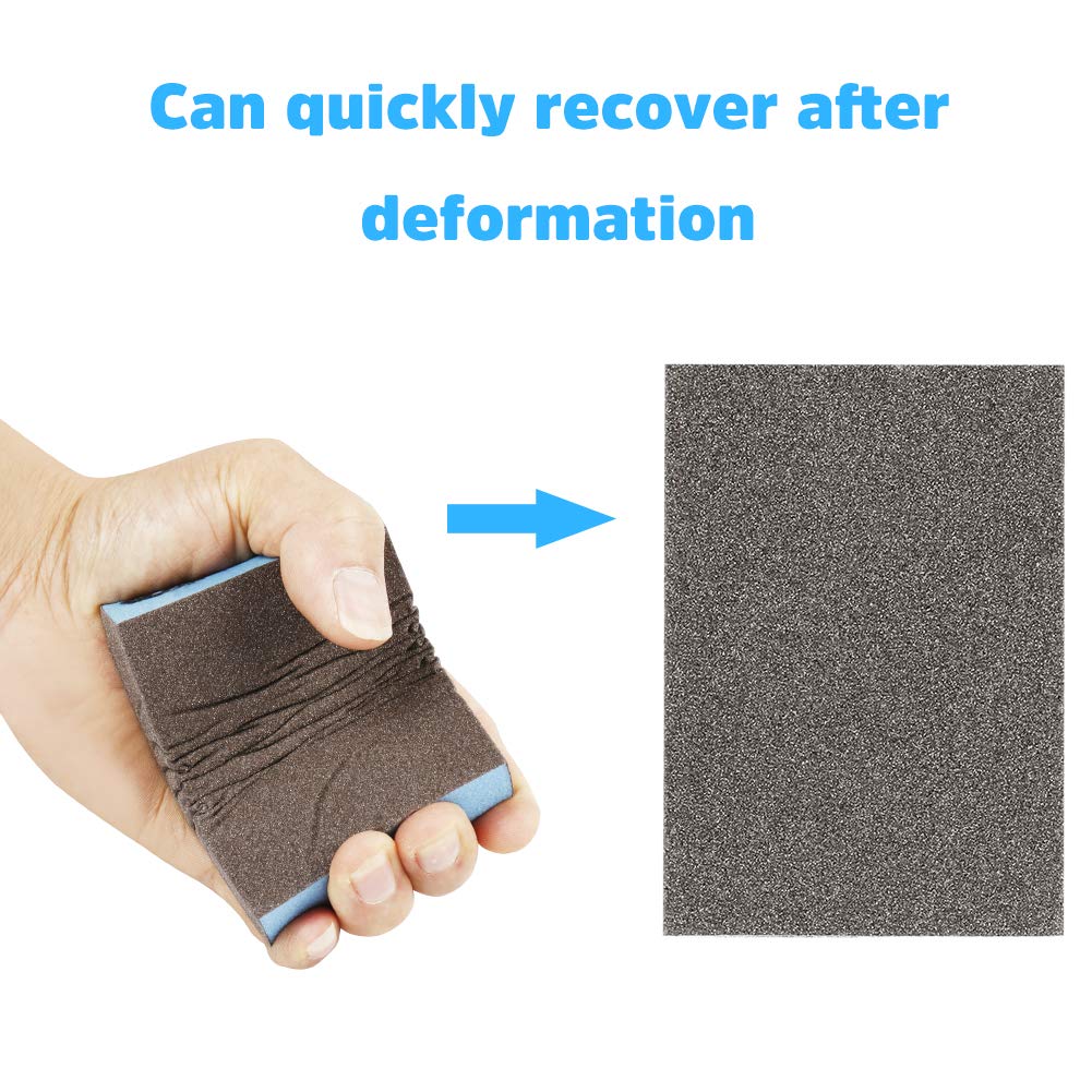 Onarway Sanding Blocks 6 Pack Wet and Dry Dual-use Sanding Sponges, Coarse and Fine - 60/80/100/120/180/220 Grits 6 Different Specifications, Onarway