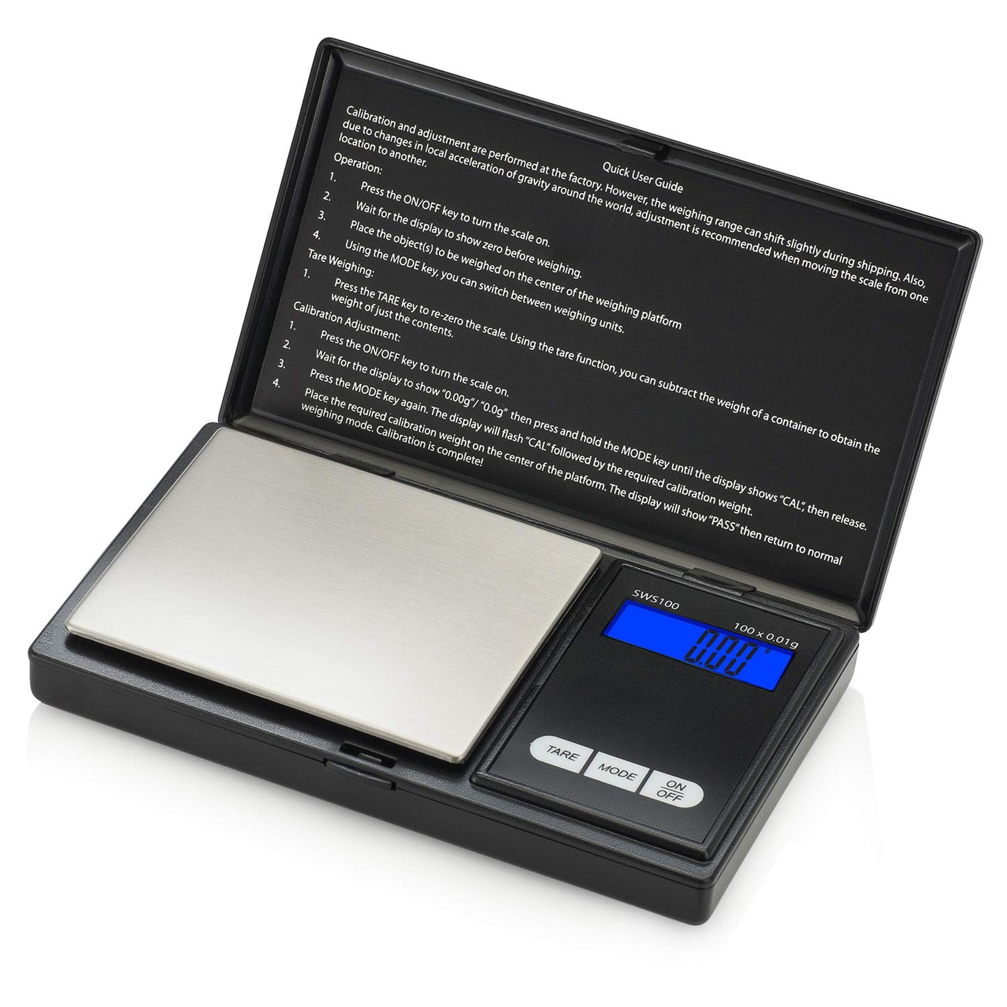 Smart Weigh Digital Pocket Gram Scale,100g x 0.01g Digital Gram Scale, Jewelry Scale, Food Scale, Kitchen Scale Black, Battery Included - WoodArtSupply