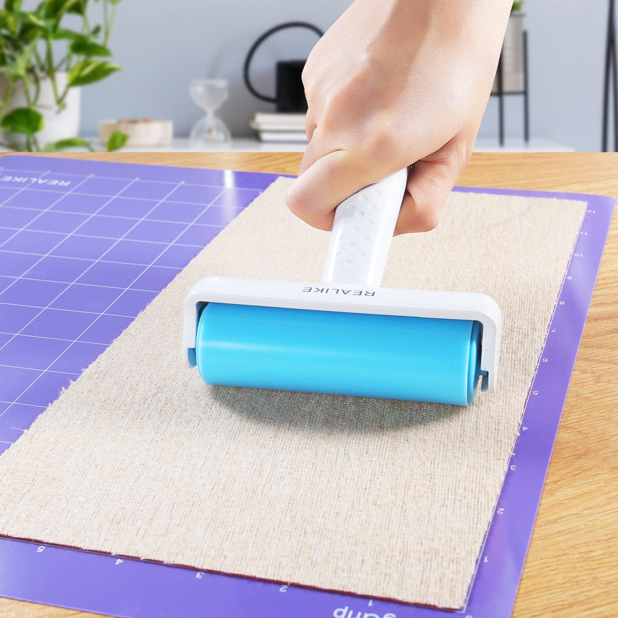 REALIKE Brayer Roller & Mat Tweezers Remover Set Craft Stamping Brayer Tools for Cricut/Silhouette/Brother Crafting Printmaking REALIKE