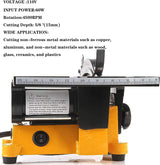 Multifunctional Mini Precision Table Saw Home DIY Woodworking Cutting Machine US (Yellow) DNYSYSJ
