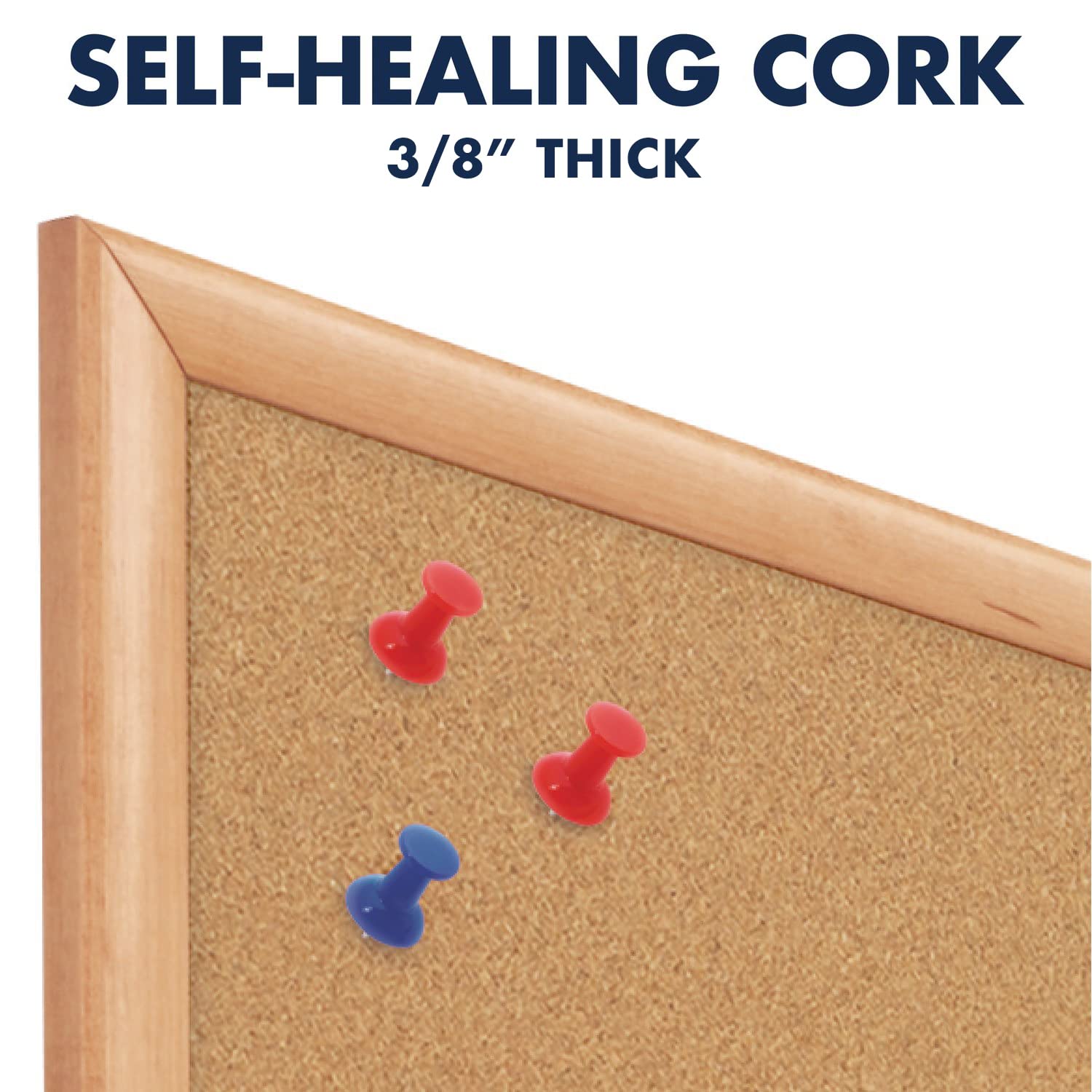 Quartet Cork Board Bulletin Board, 23" x 35" Framed Corkboard, Oak Frame, Decorative Hanging Pin Board, Perfect for Office & Home Decor, Home School Quartet