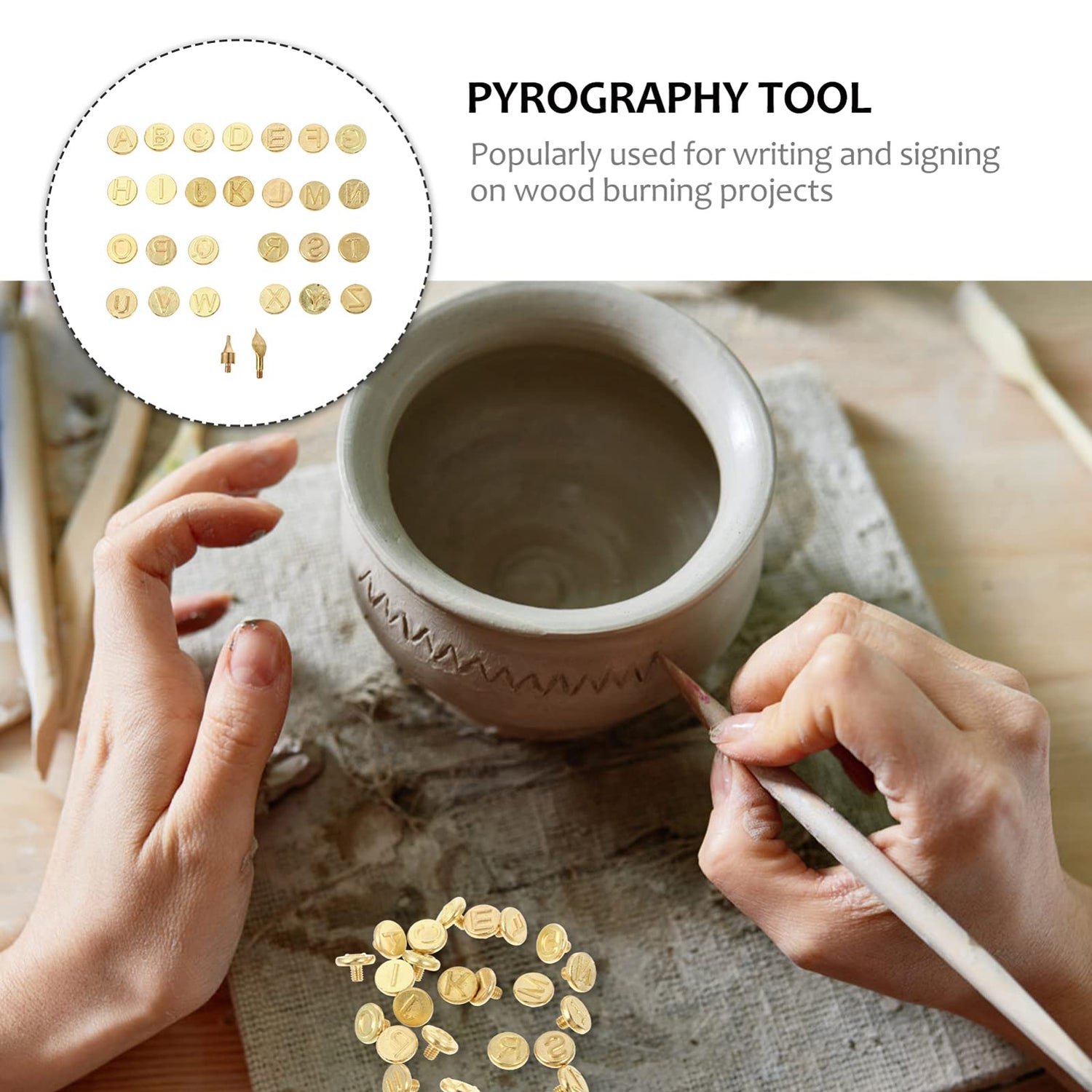 Versatile 28-Piece Copper Letter Soldering Iron Set for Wood and Leather Branding Healifty