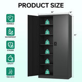Letaya Metal Garage Storage Cabinets with Lock Door and Adjustable Shelves, Steel Tool Cabinets for Home,Office,Warehouse Organisieren (Black) Letaya