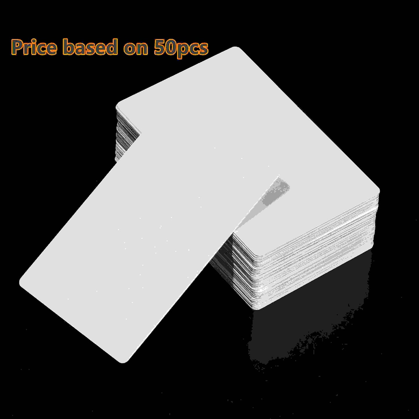 B-SUPER Sublimation Metal Business Cards Aluminum 0.45mm Thick 50PCS, Sublimation Blanks Business Cards White Blanks Name Card for Color Print/UV - WoodArtSupply