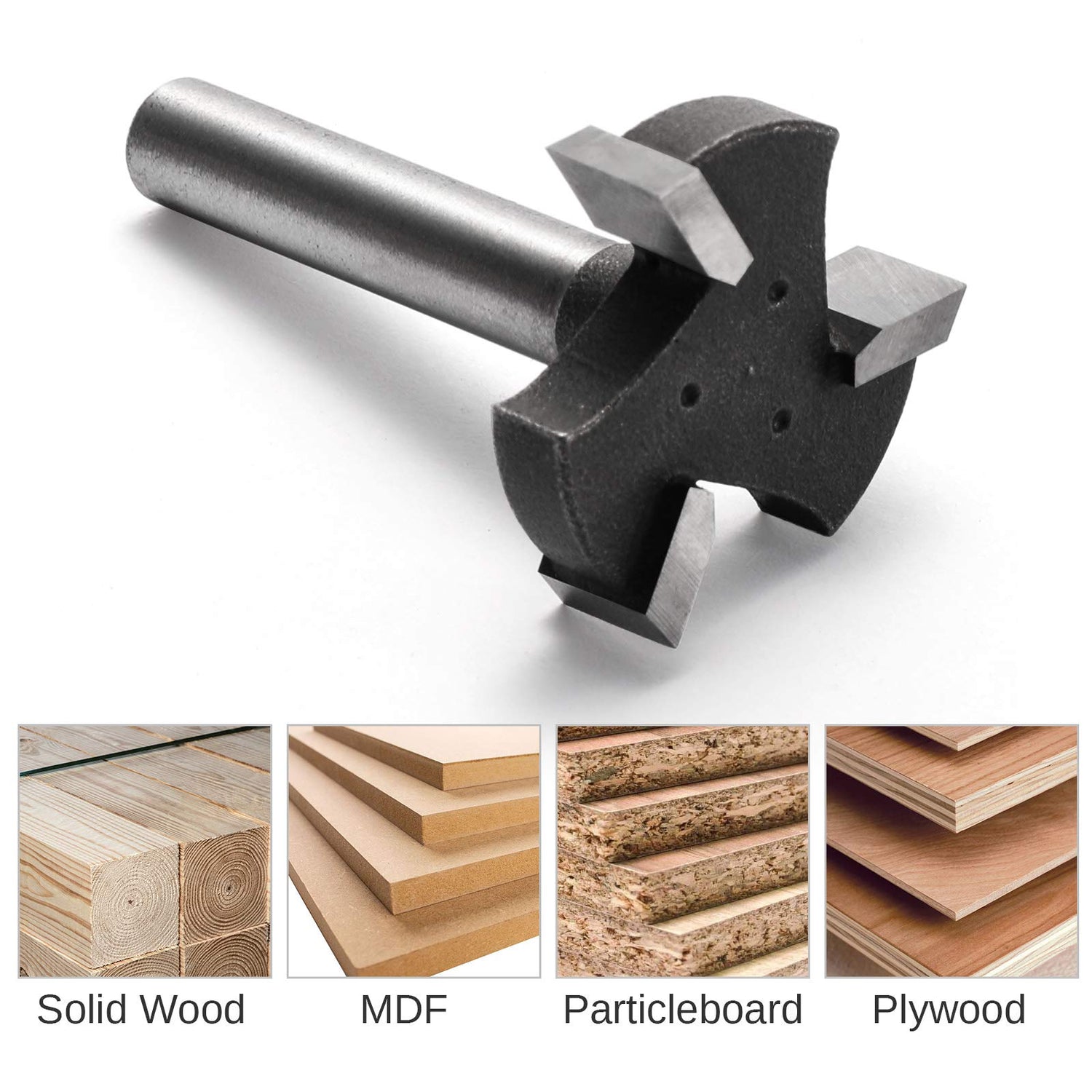 Genmitsu 3pcs 3-Flute CNC Spoilboard Surfacing Router Bits, 1/4'' Shank, 0.94'' Cutting Diameter, Slab Flattening Router Bits for Wood Working, RB03A Genmitsu