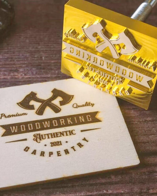 Custom Branding Iron for Wood - Personalised Logo Stamp for Woodworking and Crafts (1"x1") - WoodArtSupply