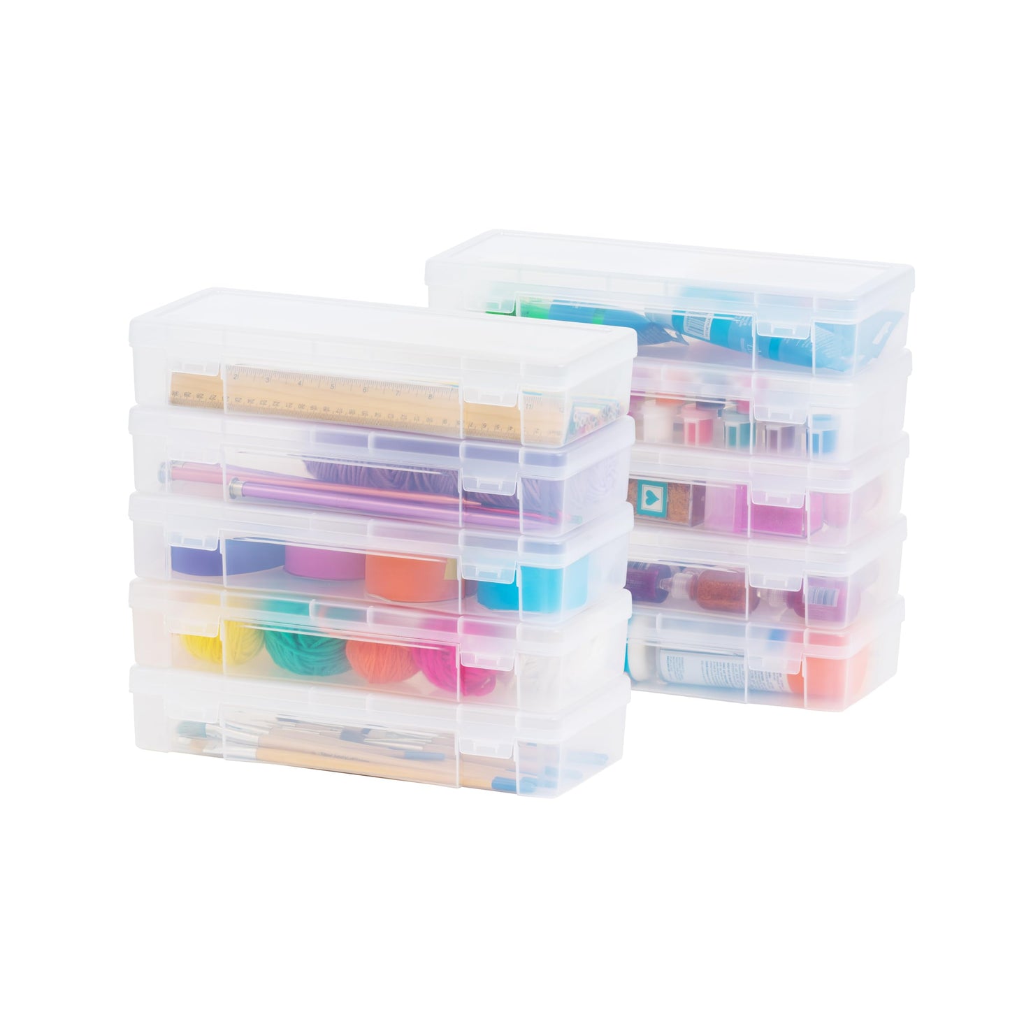 IRIS USA 10Pack Large Plastic Hobby Art Craft Supply Organizer Storage Containers with Latching Lid - WoodArtSupply