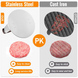 HULISEN Stainless Steel Burger Press, Heavy Weight Smashed Burger Press, Grill Press with Heat Resistant Wood Handle, 6 Inch Burger Smasher, BBQ HULISEN