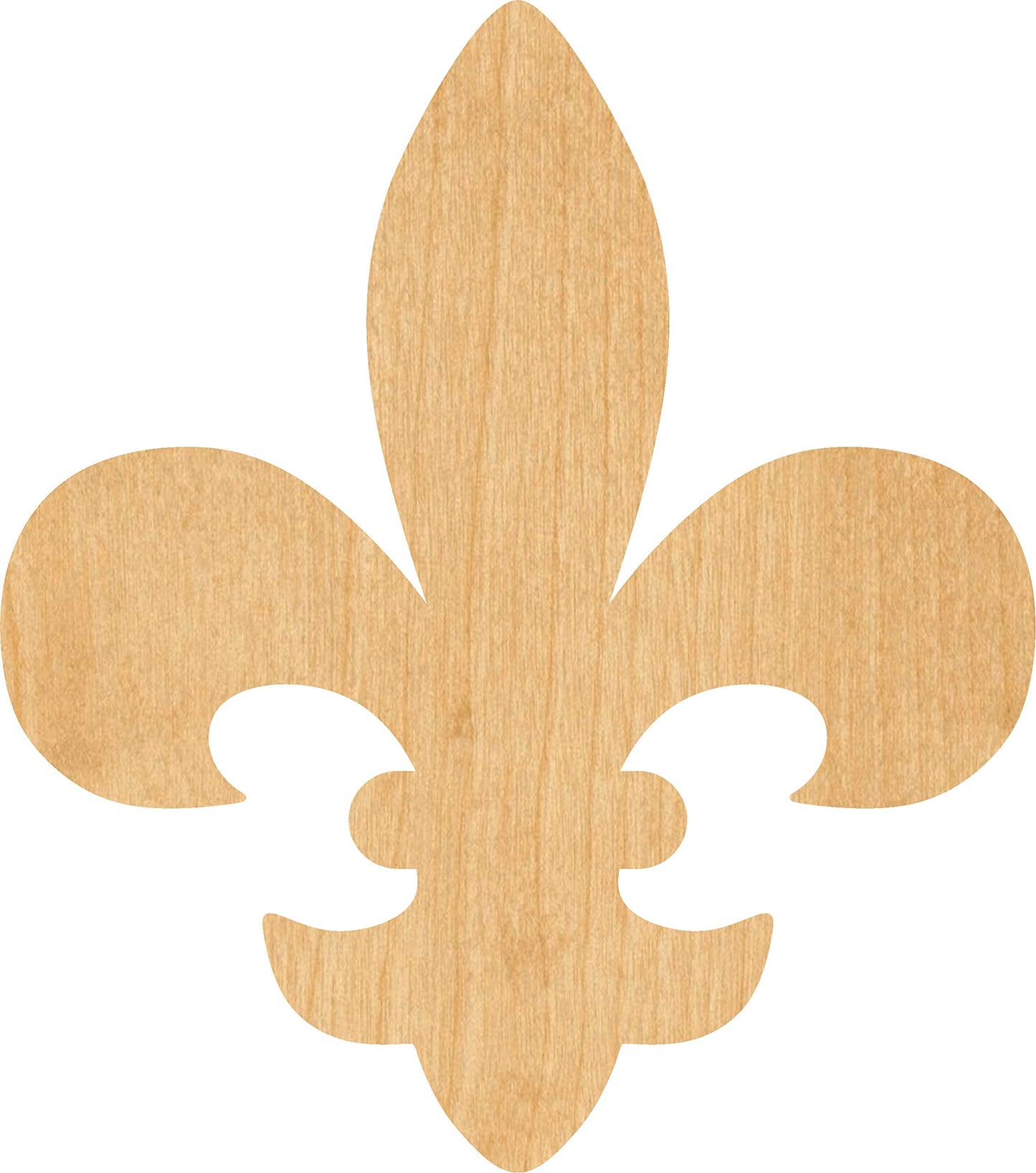 Fleur De Lis 3 Laser Cut Out Wood Shape Craft Supply - 4 Inch