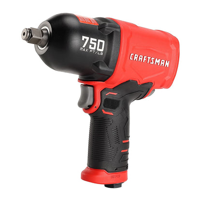 Craftsman CMXPTSG1003NB ½-in 750 ft-lbs Air Impact Wrench, Red and Black - WoodArtSupply