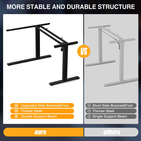 Acrolix 59" Reversiable L-Shaped Electric Standing Desk Adjustable Height Gaming Stand Up Corner Desk Sit Stand Home Office Computer Desk with Splice Acrolix