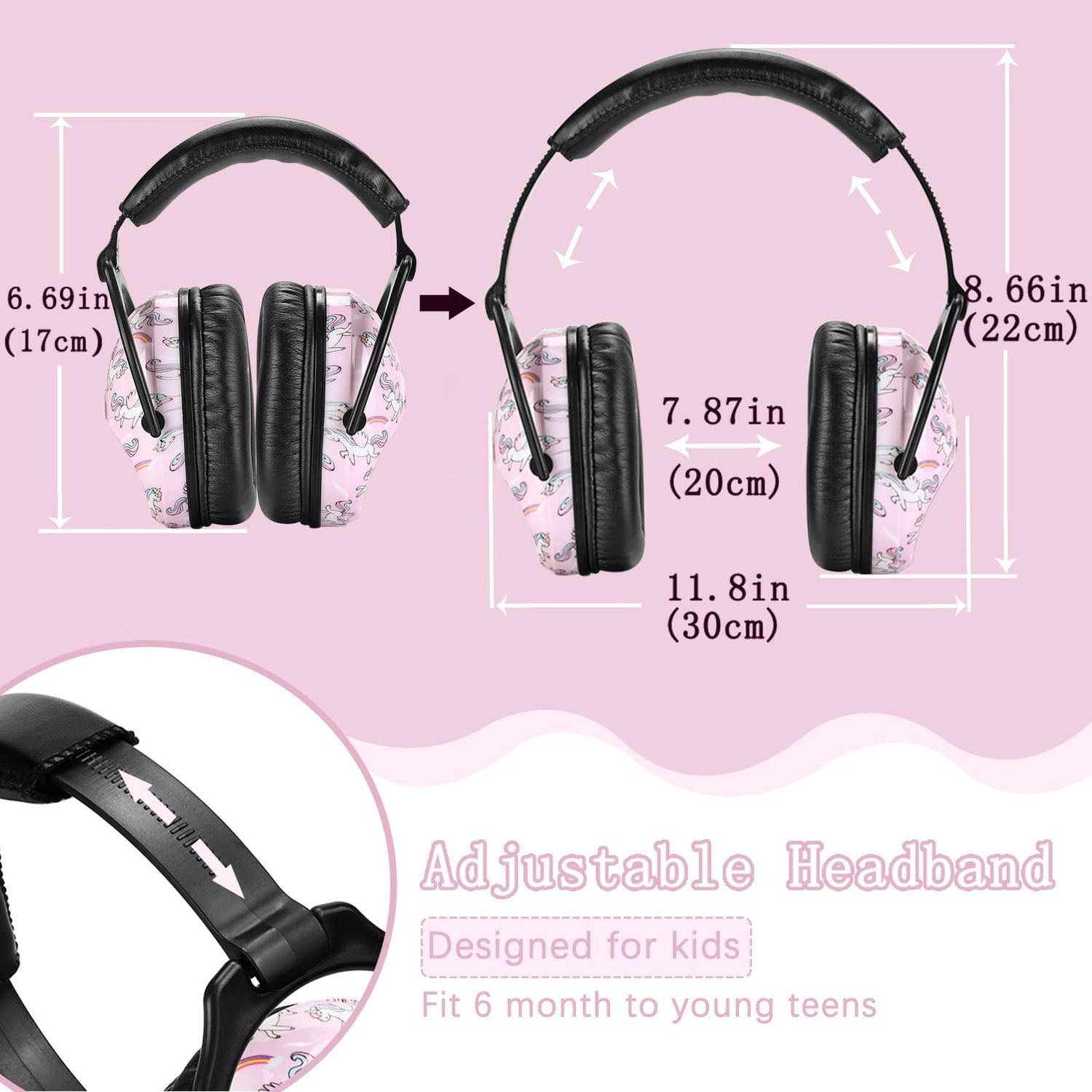 ZOHAN EM030 [Upgraded] Kids Hearing Protection Safety Earmuffs | Adjustable Ear Defenders Fit for Toddlers, Children and Young Teens ZOHAN