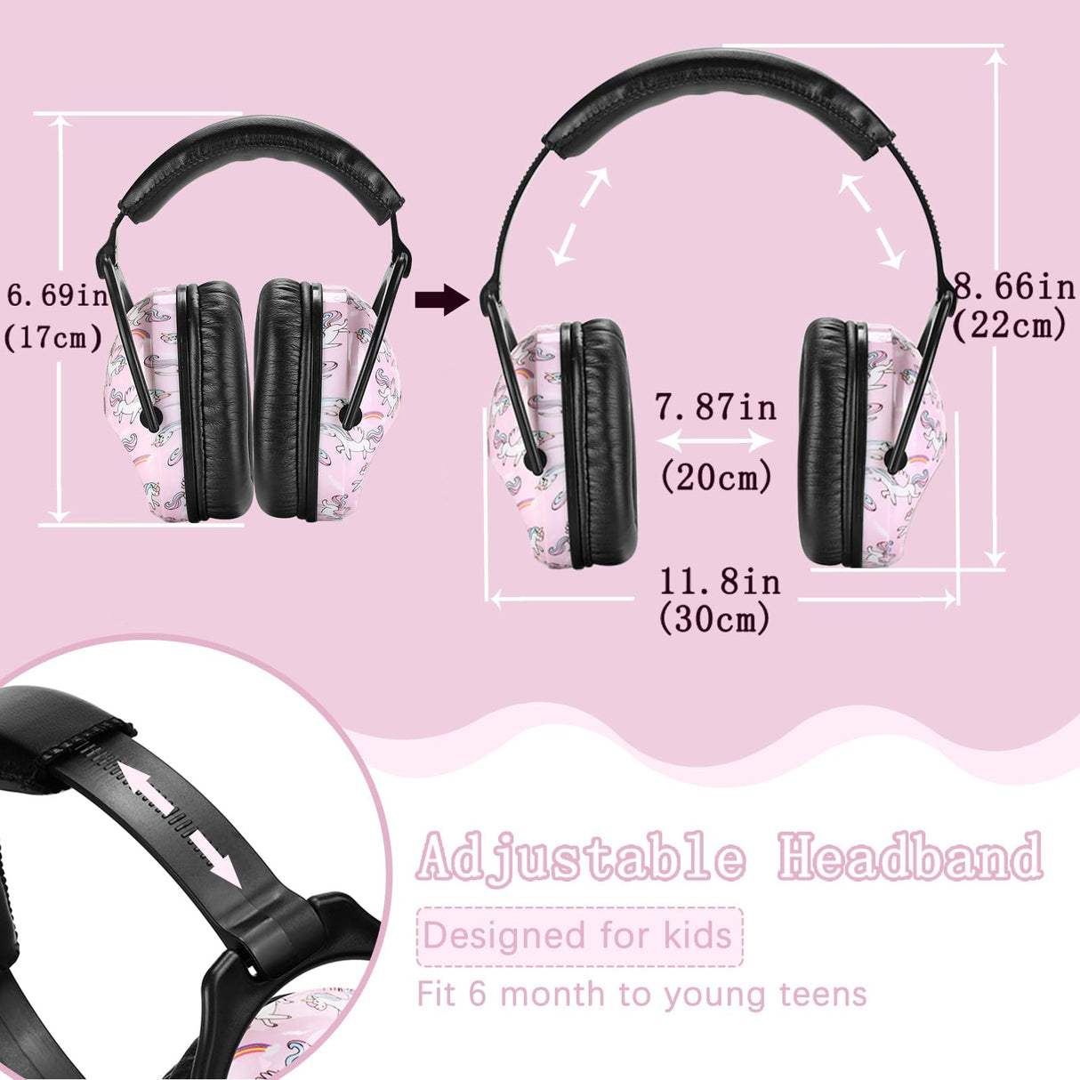 ZOHAN EM030 [Upgraded] Kids Hearing Protection Safety Earmuffs | Adjustable Ear Defenders Fit for Toddlers, Children and Young Teens ZOHAN