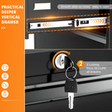 INTERGREAT File Cabinet 2 Drawers, Metal Lateral Filing Cabinet with Lock for Home Office, Locking Horizontal File Cabinet for Hanging Files INTERGREAT