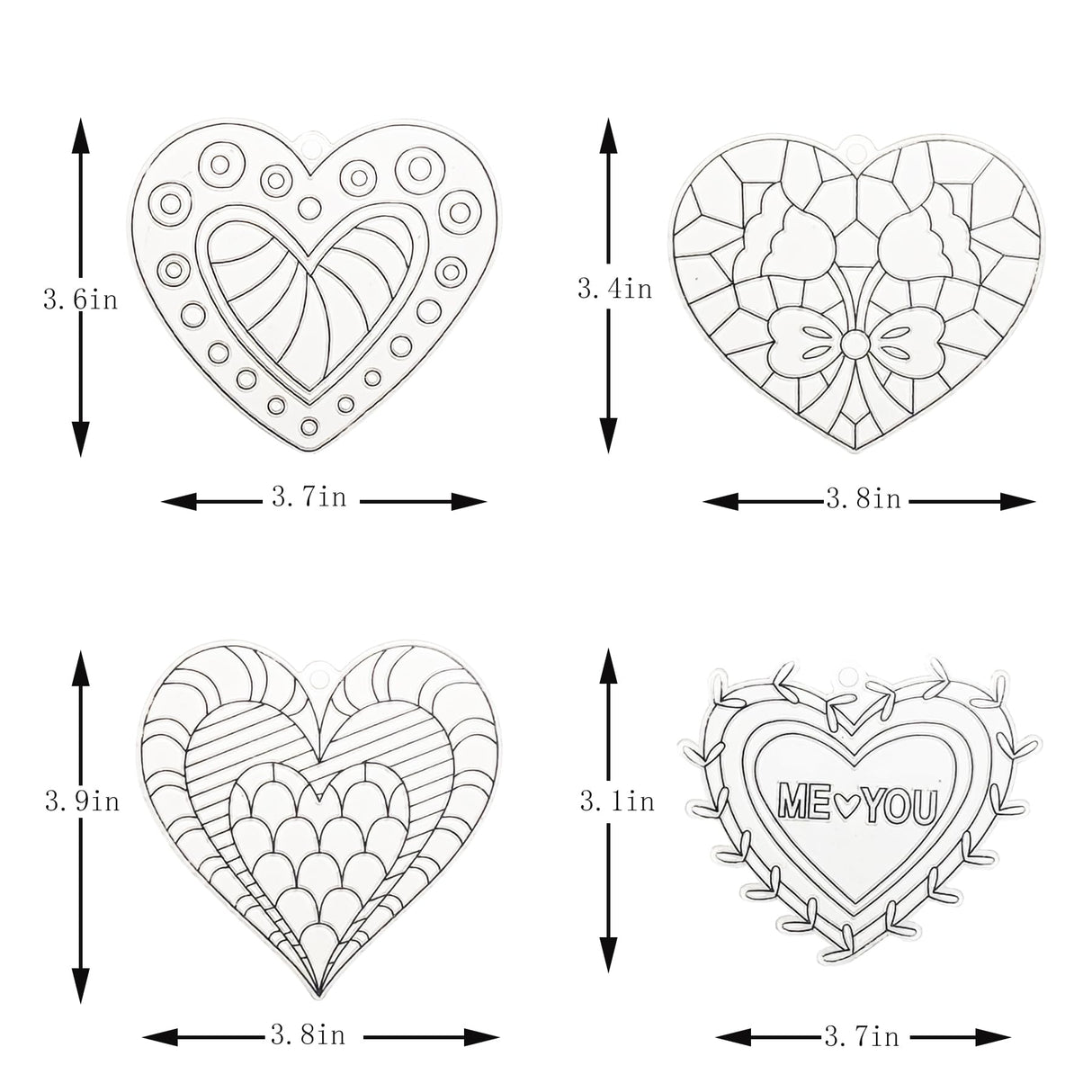 28 Sets Heart Suncatchers for Windows Valentine's Day Suncatcher Craft Kits DIY Window Paint Art Heart Sun Catchers for Classroom Art Craft Mother's Ayhuhra