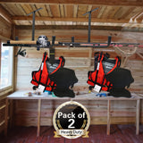 Tahikem 2 Set Overhead Garage Storage Rack, Heavy Duty Overhead Storage Double Hook, Ceiling Mount Hanger Safe Racks Hooks, Hanging for Lumber Ladder Tahikem