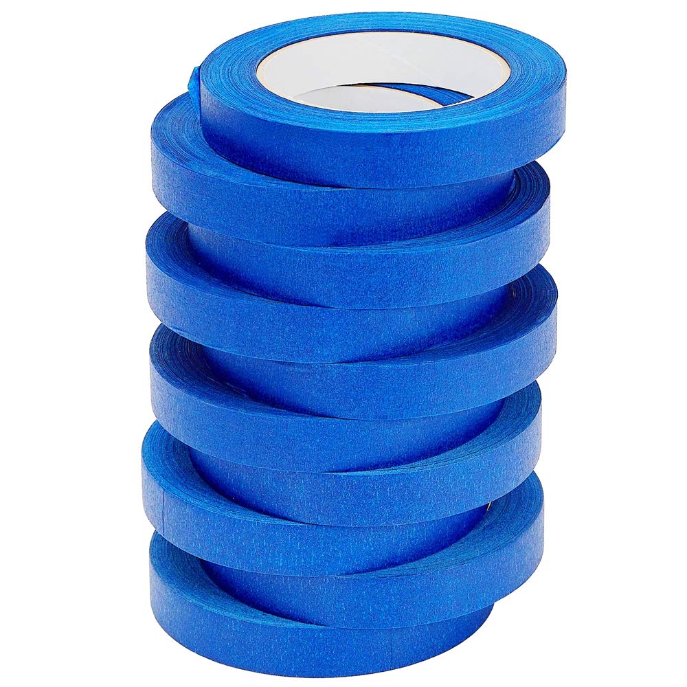 Lichamp 10 Pack Blue Painters Tape 3/4 inch, Blue Masking Tape Bulk Multi Pack, 0.75 inch x 55 Yards x 10 Rolls (550 Total Yards) - WoodArtSupply