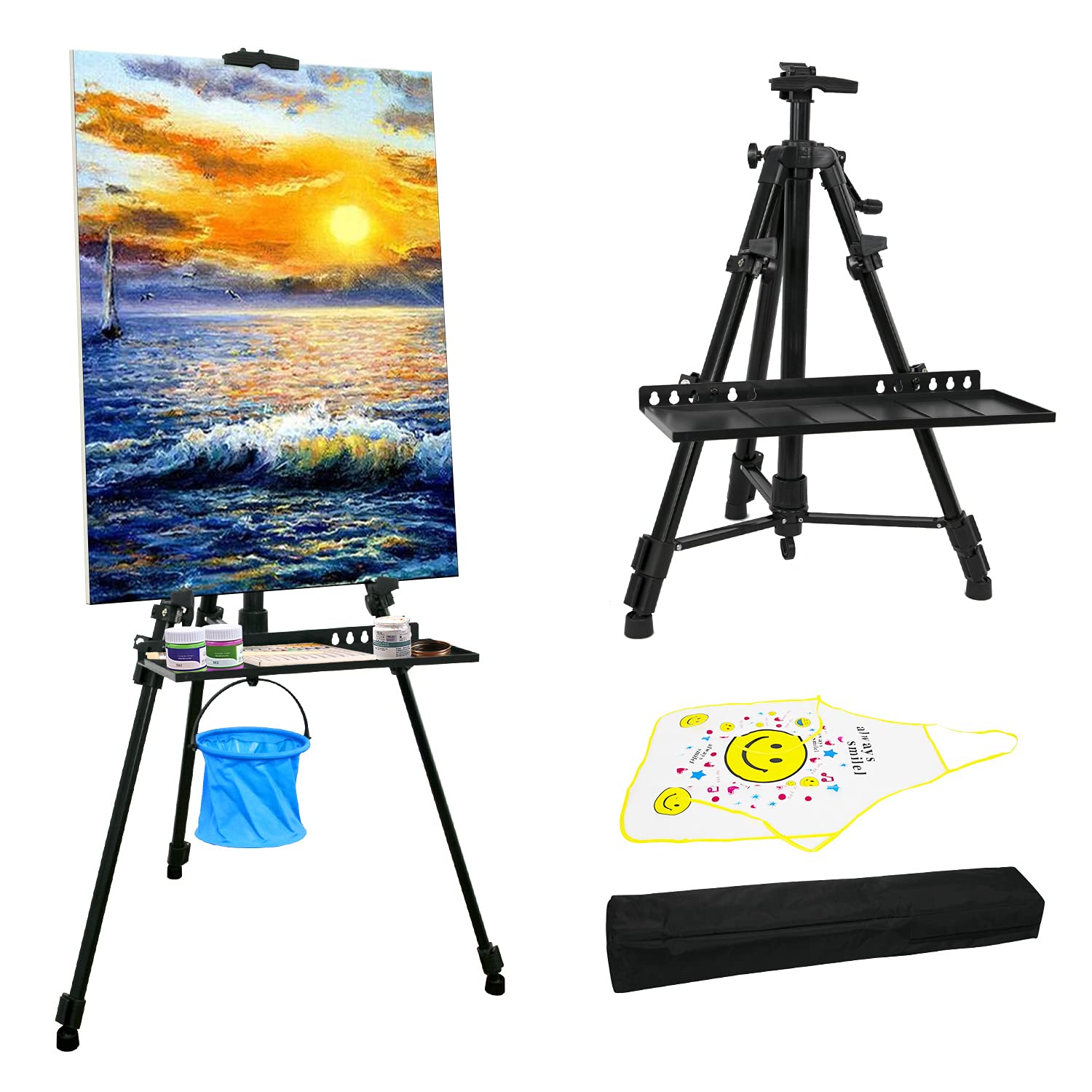 NewZeal Artist Easel Stand Painting Stand Art Easel, 20"to 61" Art Easel for Painting Canvase & Displaying, Aluminum Adjustable Height Display Tripod Newzealkids