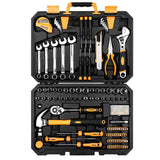 DEKOPRO 158 Piece Tool Set-General Household Hand Tool Kit,Auto Repair Tool Set, with Plastic Toolbox Storage Case DEKOPRO