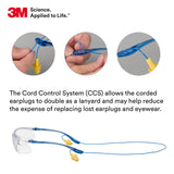 3M Safety Glasses, Virtua Sport CCS, 20 Pack, ANSI Z87, Anti-Fog, Anti-Scratch, Clear Lens, Blue Frame, Corded Ear Plug Control System 3M