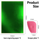 Frddiud Laser Engraving Marking Color Paper, 2 PCS Green Marking Paper, 15.3" x 10.4" Laser Engraving Paper for Fiber Laser Marking and Engraving, Frddiud