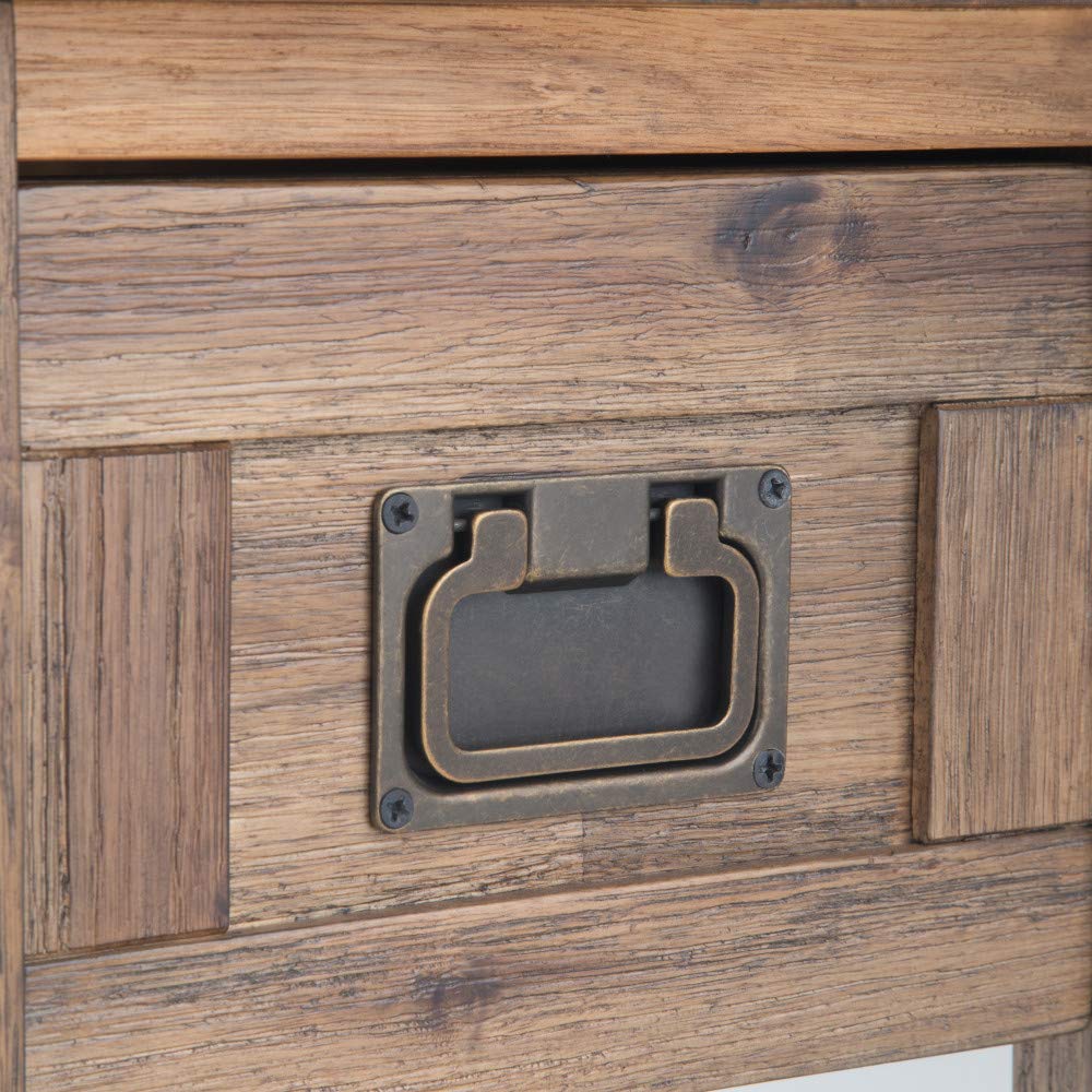 SIMPLIHOME Monroe SOLID ACACIA WOOD 14 Inch Wide Rectangle Rustic Narrow Side Table in Rustic Natural Aged Brown, For the Living Room and Bedroom SIMPLIHOME