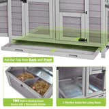 Chicken Coop Outdoor Hen House Wooden Poultry Cage with 2 Perches,2 Sides Large Nesting Boxes GUTINNEEN