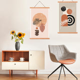 6 Pack Magnetic Poster Frame Hanger Light Wooden Frames Hanger for Posters Teak Wood Poster Hanging Kit for Walls Maps Prints Photos Pictures Canvas Kanayu