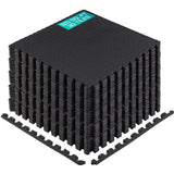 Yes4All Interlocking Exercise EVA Mat Floor Protector (120 Square Feet - Black - with Border) - ²XPAJZ (XPAJ) Yes4All