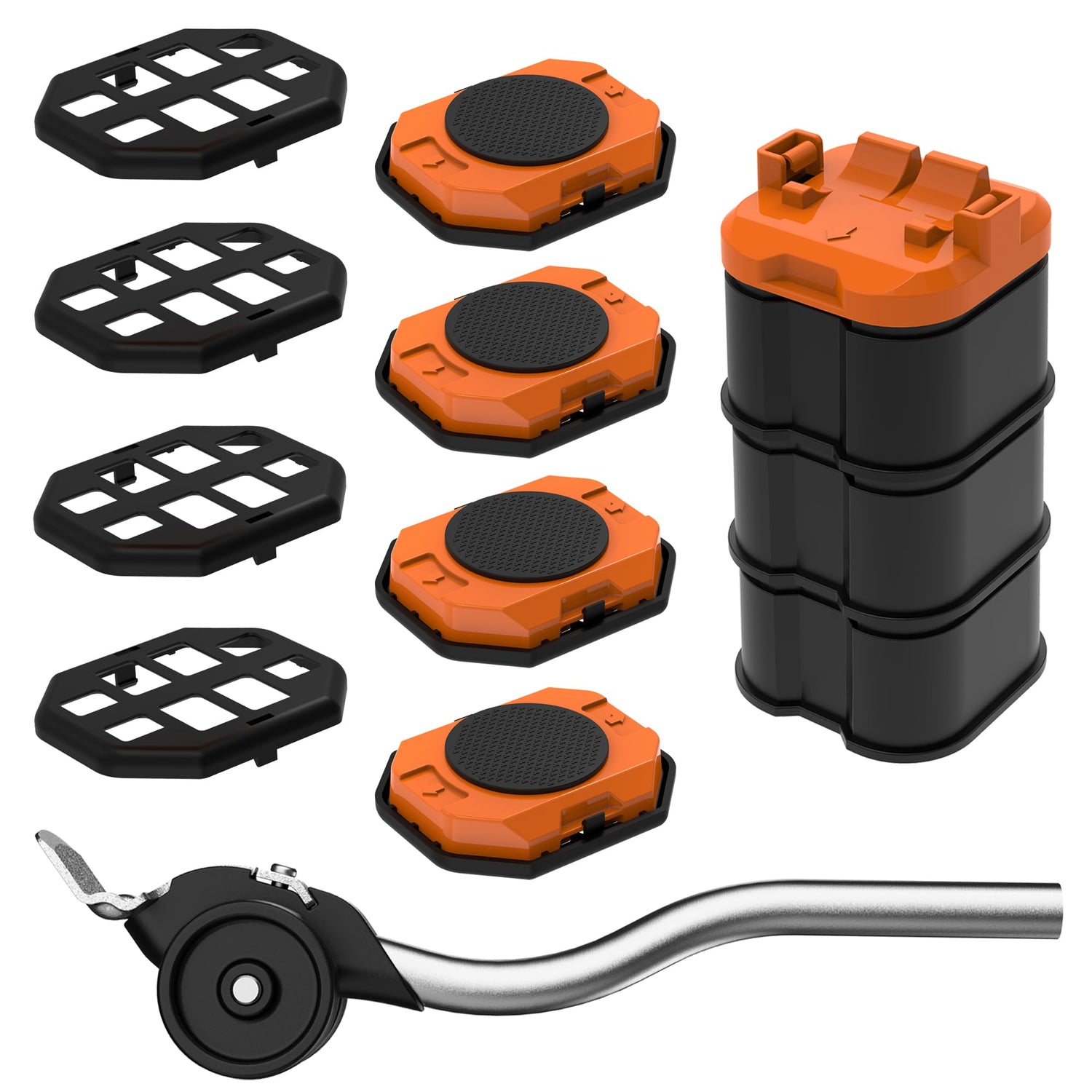 Furniture Lift Mover Tool, Heavy Duty Furniture Lifter and Movers Set with Sliders - Easily Move Heavy Items on Hardwood Flooring and Carpet (Orange) ONEON