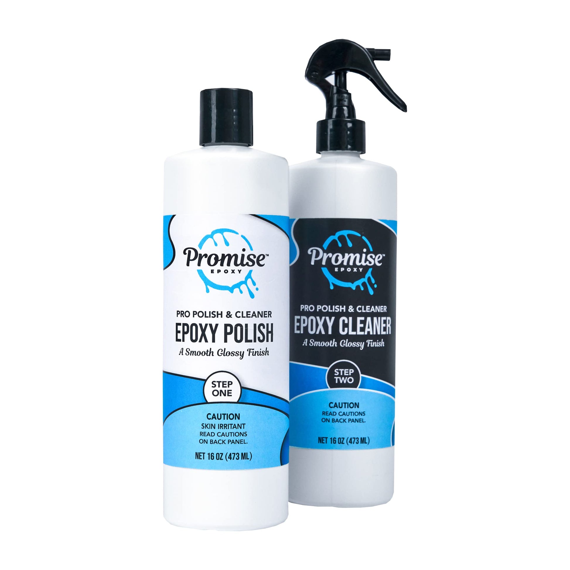 Promise Epoxy - 32 Ounce Kit of Pro Polish (16oz) & Cleaner (16oz), Specially Formulated for Epoxy Resin & High Gloss Finishes, Removes Scratches & - WoodArtSupply