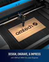 OMTech 80W CO2 Laser Engraver with Water Chiller, 20x28 Inch Laser Engraving Cutting Etching Machine with Air Assist 4 Way Pass Through Caster Wheel, OMTech