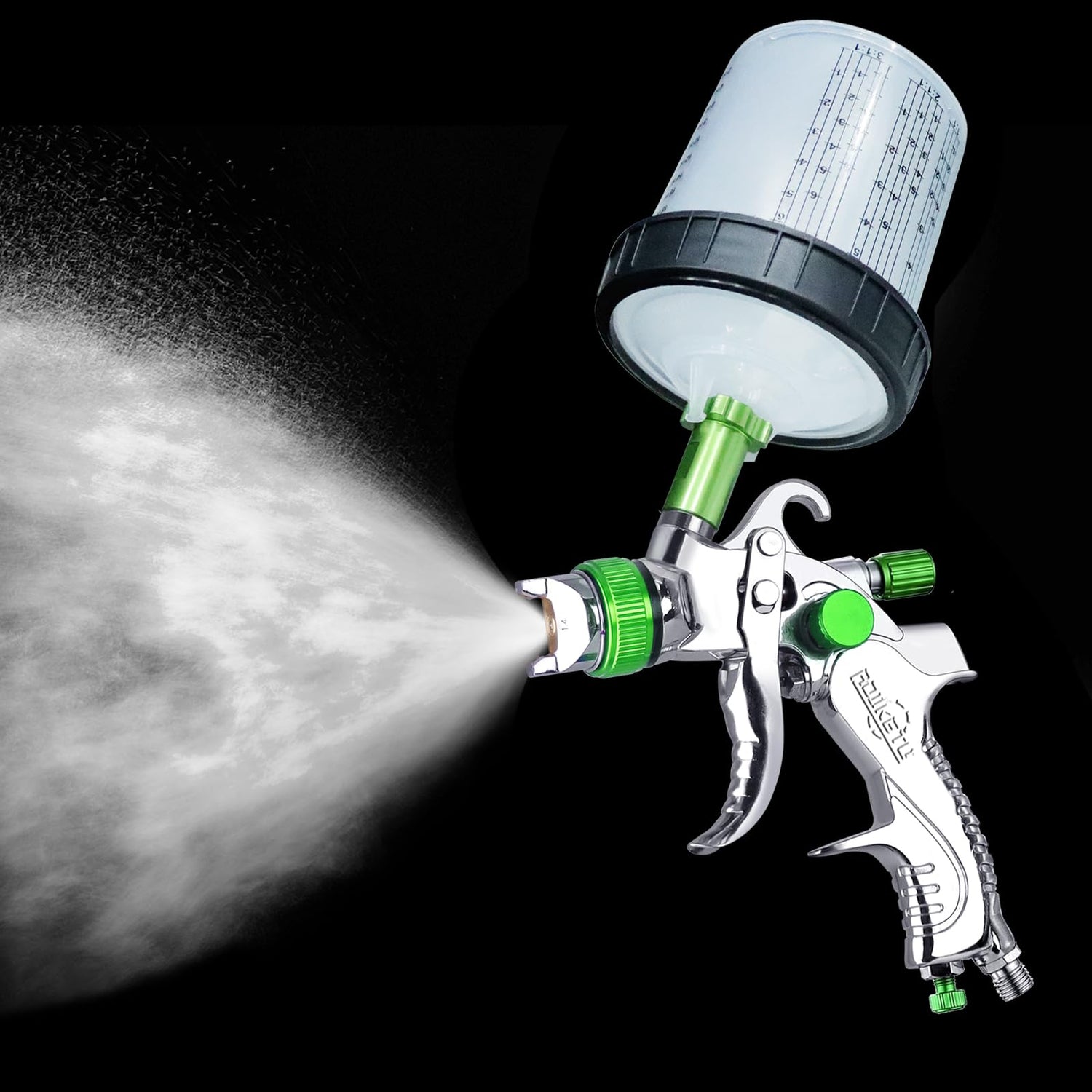 ROIKETU HVLP Paint Sprayer with 10pcs 600ML Mixing Quick Cup,Spray Paint Gun Set Contain 3 Nozzles 1.4/1.7/2mm &Pressure Gauge for Car ROIKETU