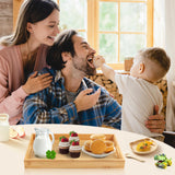 Krimax Serving Tray with Handles, Bamboo Breakfast Tray Wooden Trays Decorative Serving Platter for Eating, Working, Storing, Used in Bedroom, Krismax