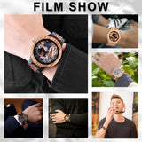 Personalized Customized Wooden Watch for Men Original Engraved Photo Natural Wood Watches with Adjustable Wristband for Birthday Anniversary Present DB-WINNER