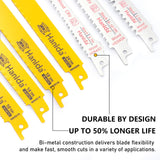 Hanida 12 Pack Reciprocating Saw Blades Metal, Wood Pruning Saw Blades for Reciprocating/Sawzall Saws, BI-M42 Sawzall Blades for Metal & Wood Hanida