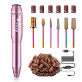Alety Electric Nail Drill Kit, Portable Electric Nail File for Acrylic Gel Nails, Professional Nail Drill Machine Efile Manicure Pedicure Tools with Alety