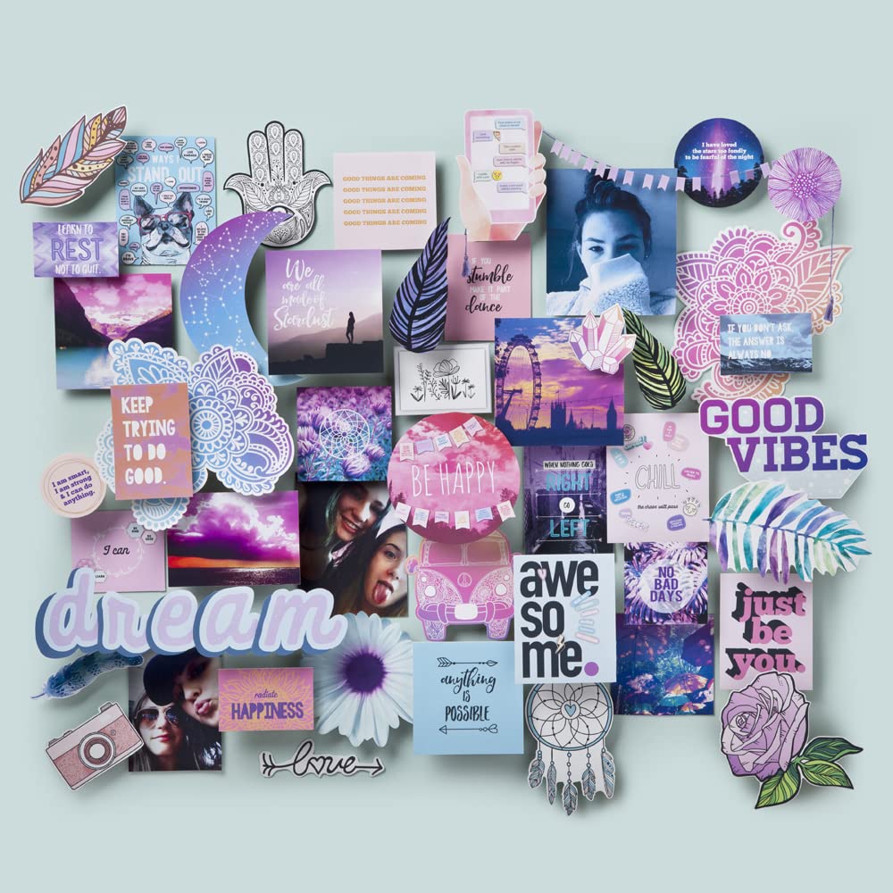 Craft-tastic DIY Wall Collage – Craft Kit – Personalize Your Space with Inspiring Quotes, Pre-cut Designs & Pictures Craft-tastic