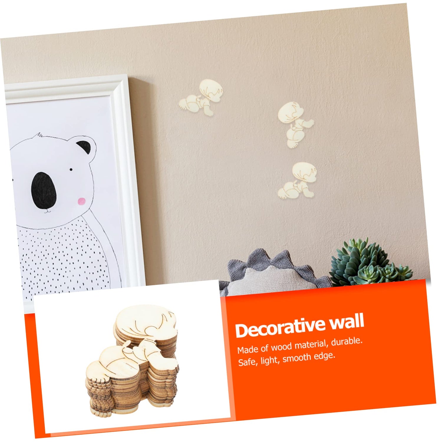 20pcs Baby Decoration Baby Wall Embellishments Unfinished Wood Cutouts Baby Shower Party Supplies First Birthday Party Decoration Baby Wood Sign SEWOART