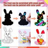 Max Fun Easter Crafts Kit Rainbow Color Scratch Paper Easter Ornaments (48 Counts)-Craft Kit for Kids Easter Basket Stuffers Party Favors Max Fun