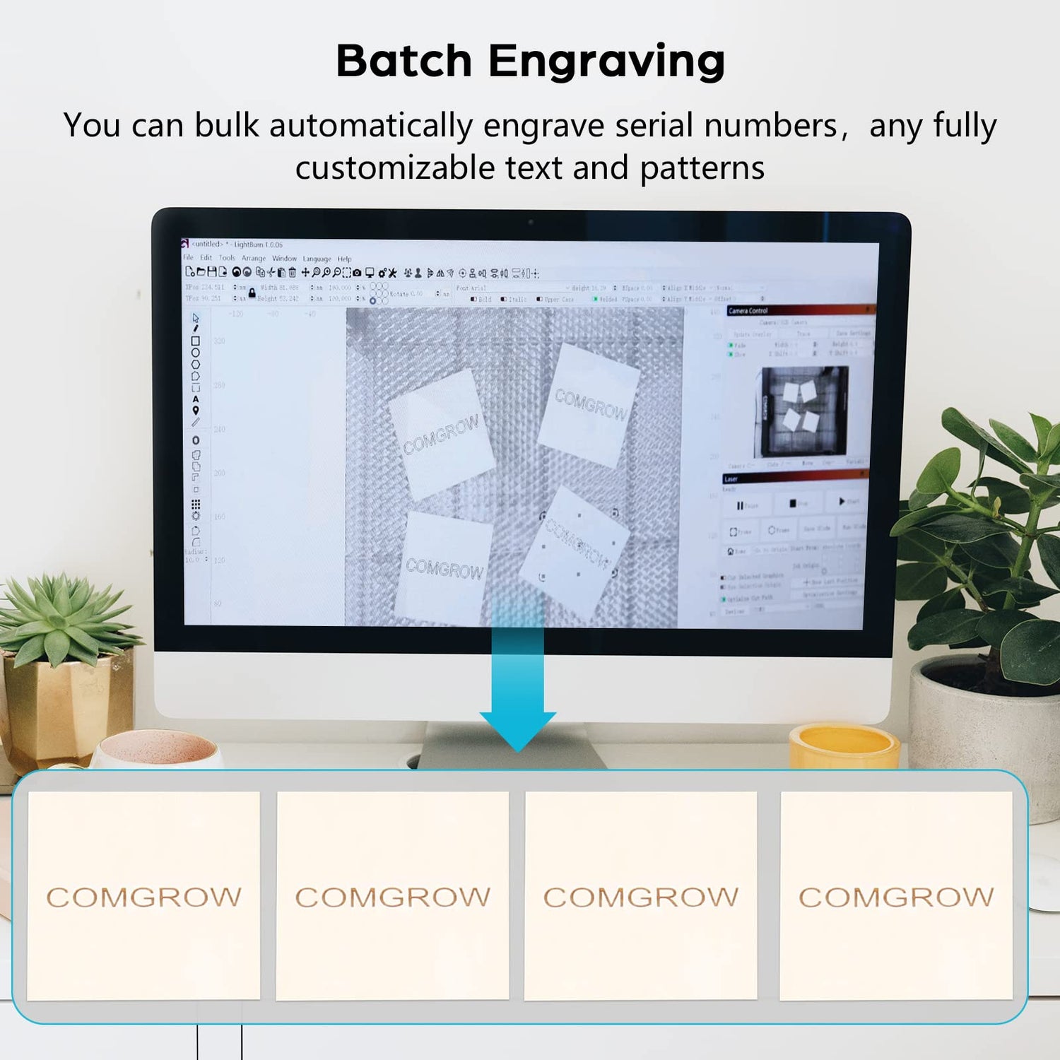 Comgrow 8MP Lightburn Camera Module with Laser Enclosure 750 * 700 * 900 mm for Laser Engraver,Easy to Locate Materials,Batch Engraving,Trace Simple Comgrow