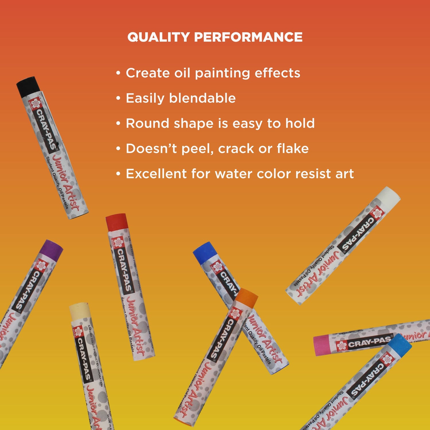 SAKURA Cray-Pas Junior Artist Oil Pastel Set - Soft Oil Pastels for Kids & Artists - 50 Sticks SAKURA