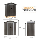 Vongrasig 5 x 3 x 6 FT Outdoor Storage Shed Clearance with Lockable Door Metal Garden Shed Steel Anti-Corrosion Storage House Waterproof Tool Shed Vongrasig