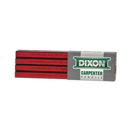 DIXON Industrial Carpenter Pencils, Hard Graphite Core, Red/Black, 7", 12-Pack (19973) Dixon