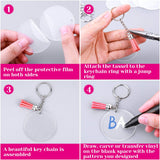Audab 120pcs Acrylic Keychain Blanks for Vinyl Kit Including 30pcs Clear Acrylic Blanks, 30pcs Keychain Tassels, 30pcs Key Rings and 30pcs Jump Rings Audab