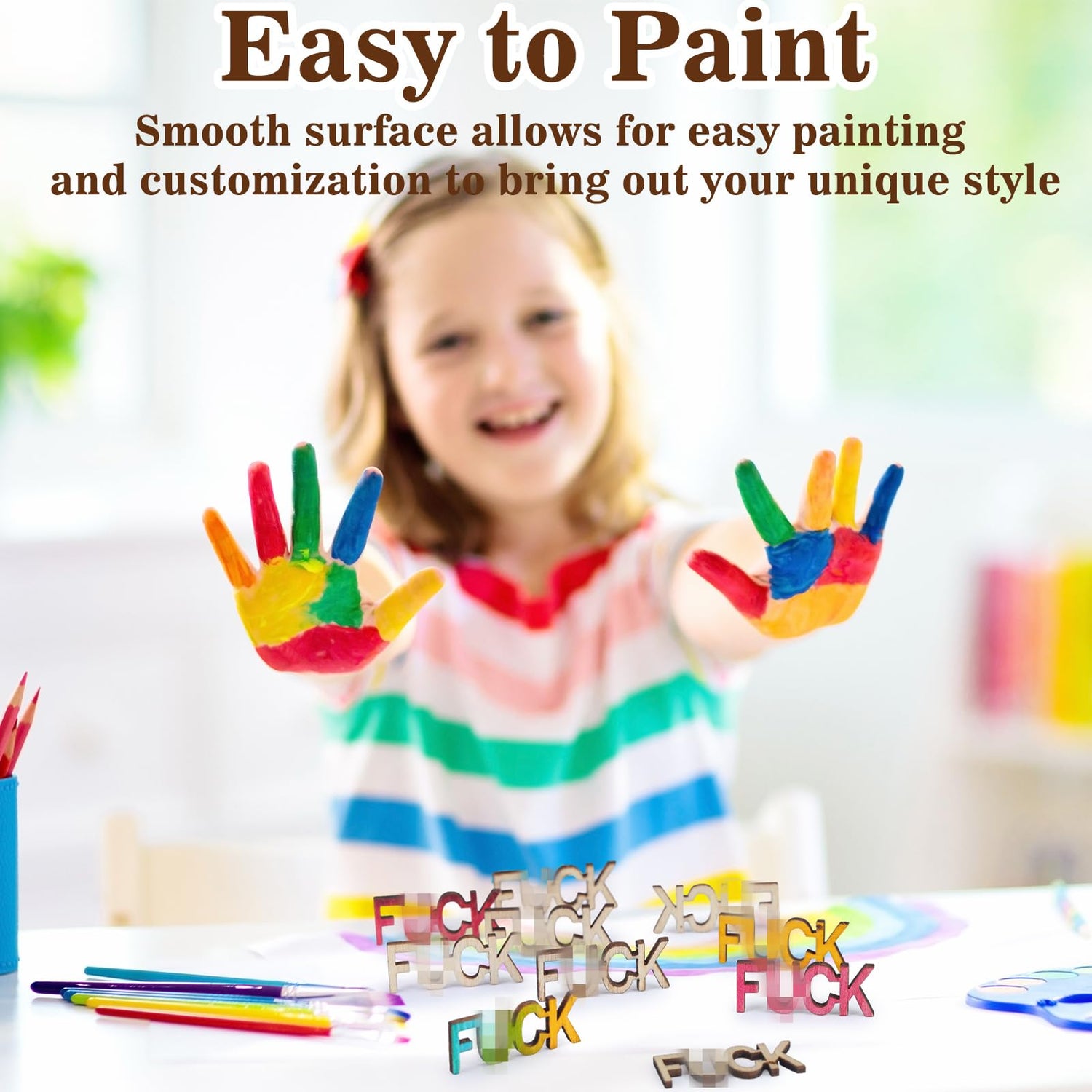 Beeveer 500 Pcs Wooden Words That Symbolize Attitudes Cutouts Bag of Words That Symbolize Attitudes to Give Mini Unfinished Wood Words That Symbolize Beeveer