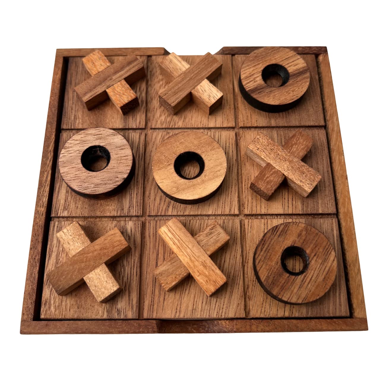 NUTTA - TicTacToe Tic Tac Toe Wooden Board XO OX Games Coffee Table Desk Toy Fun Game with Friends and Family Adult Games Travel Backyard Indoor