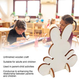 90Pcs Wooden Bunny Cutouts Rabbit Wood Chip Unfinished Craft DIY Home Decoration 3D Ornament Blank for Graffiti Smooth Hztyyier