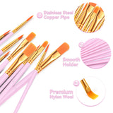 ESRICH Acrylic Paint Brushes Set, 16 Packs/160 Pcs, Pink, Suitable for Acrylic, Oil, Watercolor,Rock Body Face Nail Art,Perfect Suit of Art Painting, ESRICH